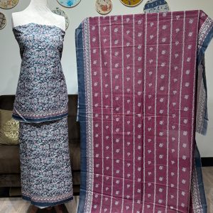 Lawn Printed 3-Piece – Blue with Red Design