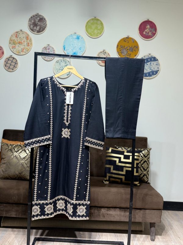 Khadar Embroidered 2-Piece – Black - Image 2