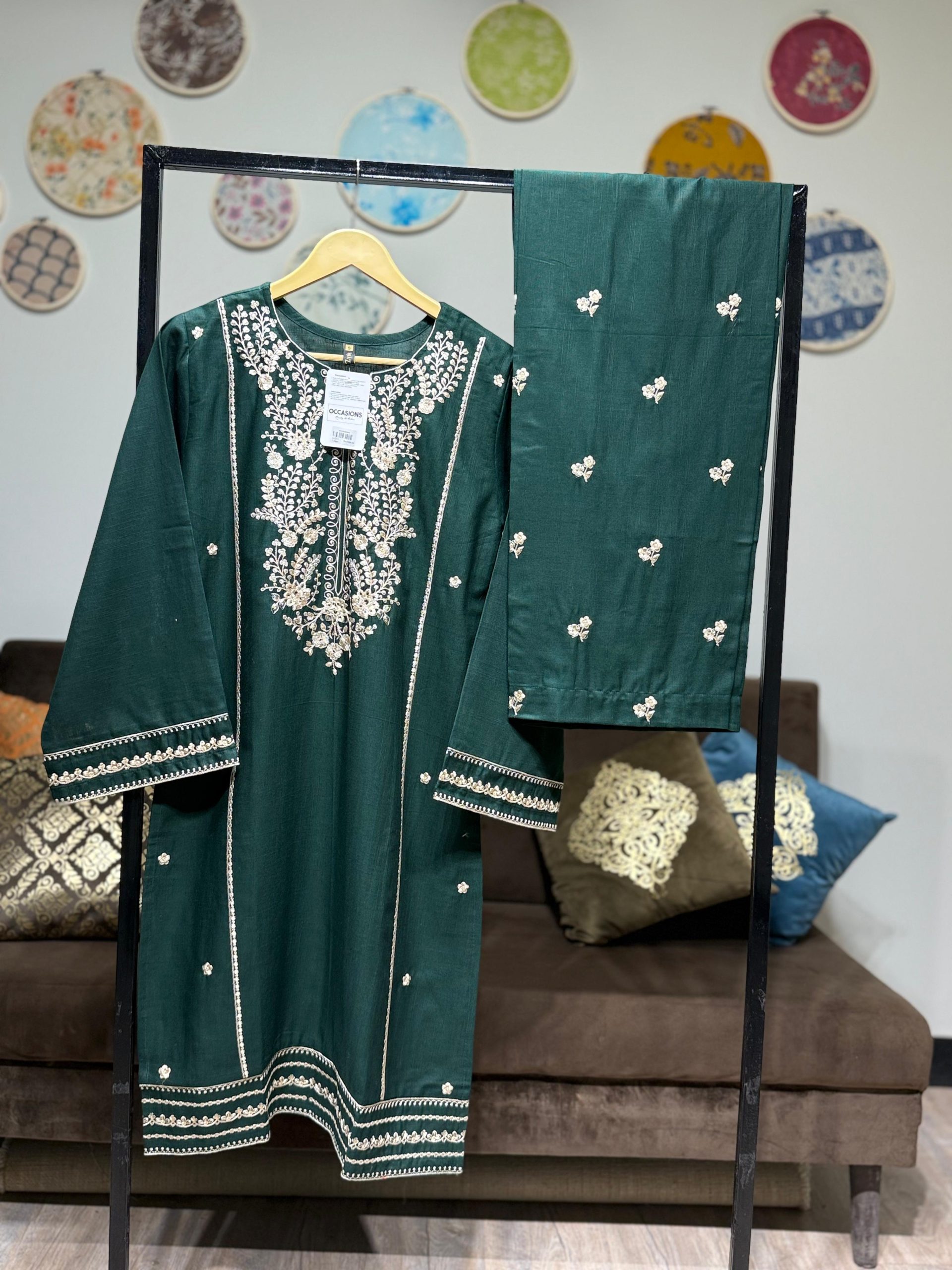 Khadar Embroidered 2-Piece – Green - Image 3