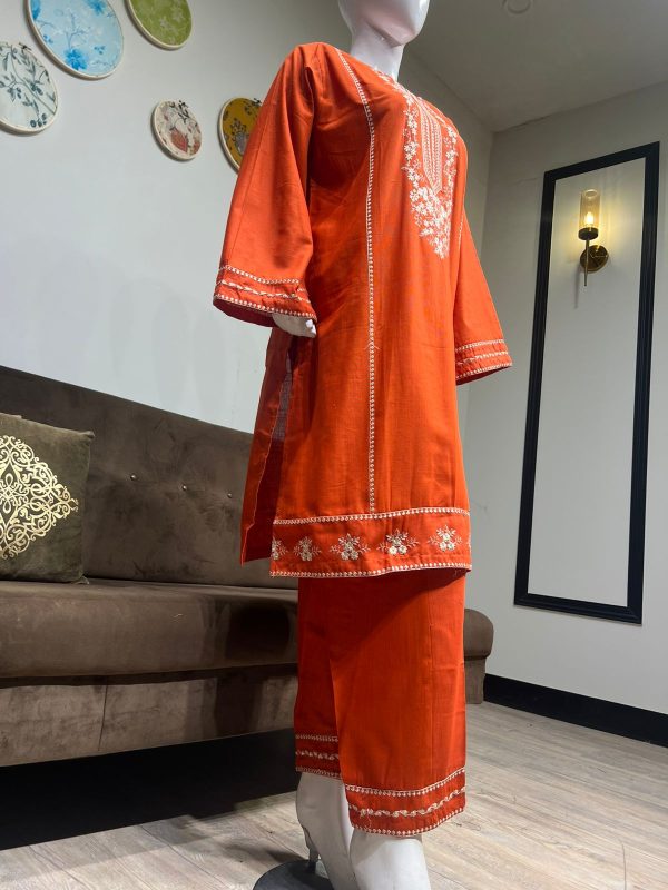 rust-orange khaddar - Image 3