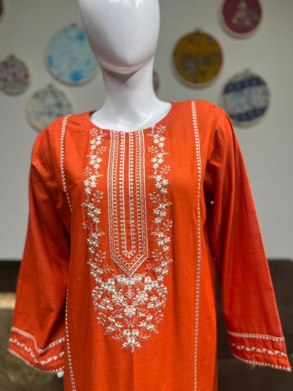 rust-orange khaddar - Image 4