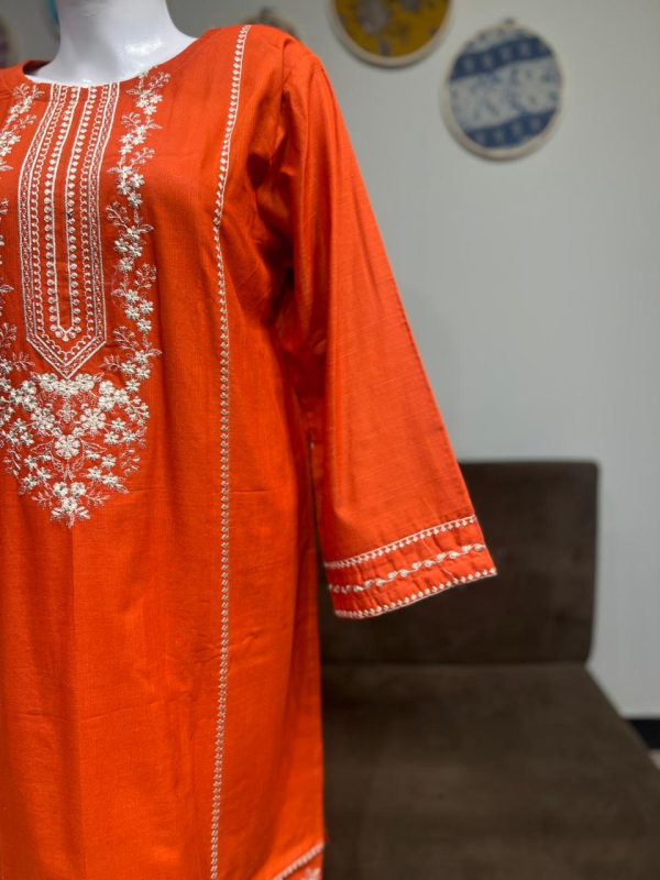 rust-orange khaddar - Image 6