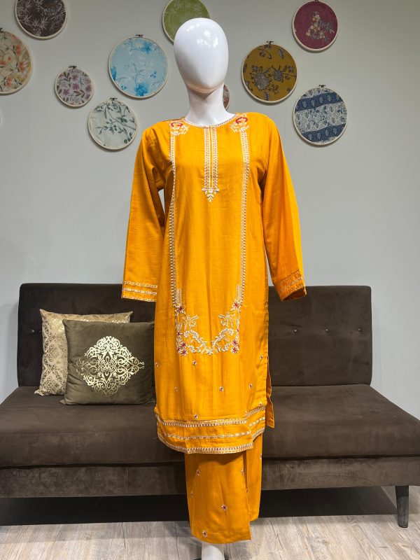 mustard yellow khaddar - Image 5