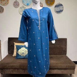 teal blue khaddar