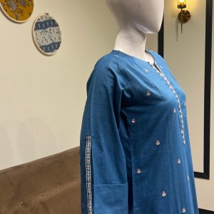 teal blue khaddar