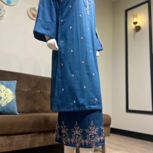teal blue khaddar