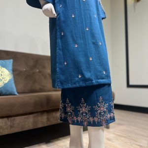 teal blue khaddar