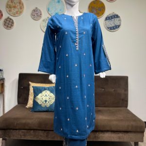 teal blue khaddar