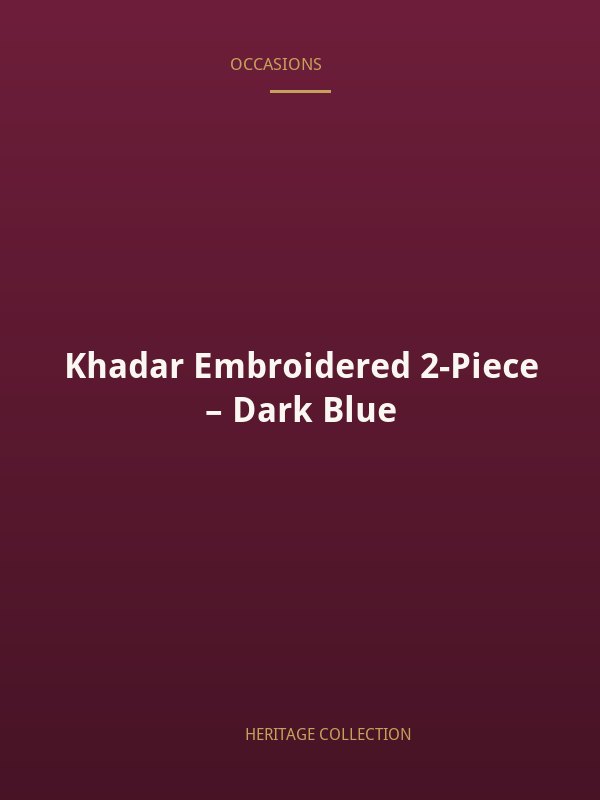 Khadar Embroidered 2-Piece – Dark Blue