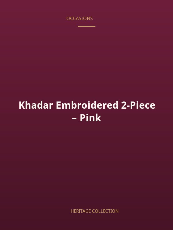 Khadar Embroidered 2-Piece – Pink