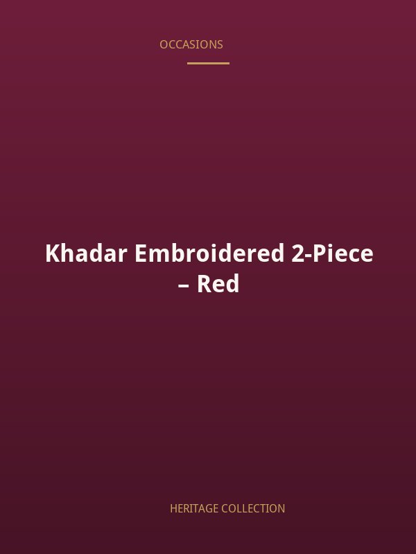 Khadar Embroidered 2-Piece – Red