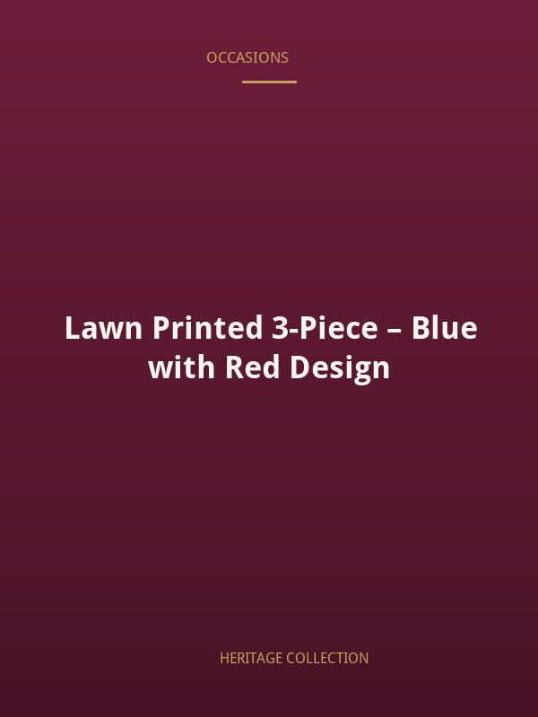 Lawn Printed 3-Piece – Blue with Red Design