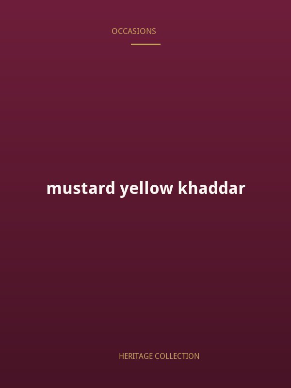 mustard yellow khaddar